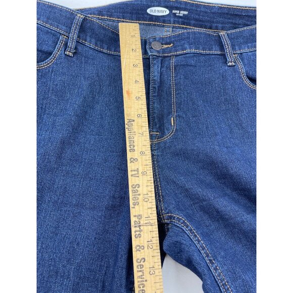 Old Navy Super Skinny Mid-Ris Women's Jeans Size 16 High Rise Stretch Straight - Picture 7 of 10